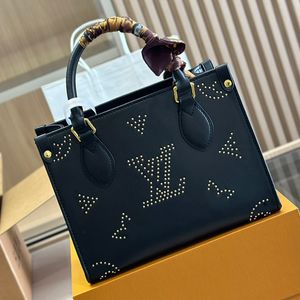 Luxury Designer Classic Onthego Crossbody Bag French Rivet Old Flower Tote Bag Paris High Quality Luxurious Ladies Genuine Leather Handbag Shopping Bags Purse
