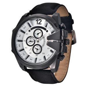 Armbanduhren 2021 Herrenuhren Top-Marke XI Lederband Mode Luxus Big Face Casual Quarz-Armbanduhr Reloj Hombre Grande Mod3326