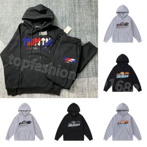 Designer Herr Trapstar Tracksuits Brodery Plysch Letter Decoration Warm Women Y2k Hoodies Långärmad huvtröja med byxor Dragkedja upp byxor Size S-XL