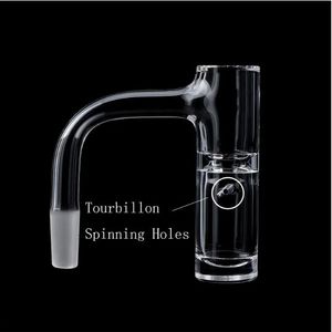 Full Weld Beveled Edge Highbrid Auto Spinner Smoking Quartz Banger With Two Spinning Holes 20mmOD Seamless Terp Slurper Nails For Glass Water Bongs Dab Rigs
