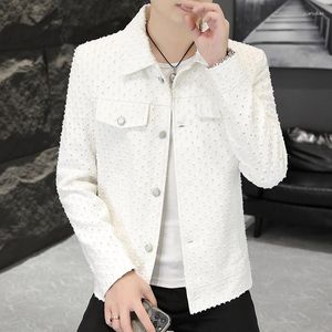 Jaquetas masculinas roupas de marca outono mão abrasão bolinhas jaqueta para homens fino ajuste casual negócios outwear social streetwear blusão