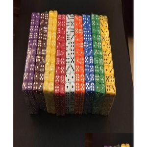 Gambing D6 12mm Canto Arredondado Dice MTI Colorido Decorativo Dices Acessórios Fun Game Mini Drink Games Cube Boson Toy Bom R9813 Drop Dhbep
