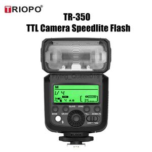 Flash Heads Triopo TR-350 TTL HSS Yüksek Hızlı Senkronizasyon Kamera Speedlite SLR YQ231006 için Aynasız Ayakkabı Işığı
