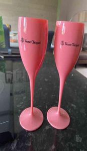 6pcs Orange Plastic Champagne Flutes Acrylic Party Wine Coupes Glass VCP Champagne Flutes Goblet Plastic Veuve Cups L2206241866591