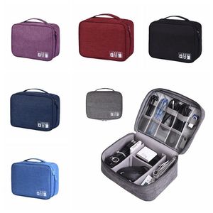 Sacos de armazenamento de cabo eletrônico de viagem portátil digital usb gadget organizador carregador fios cosméticos zíper bolsa de armazenamento caso acessórios suprimentos q615