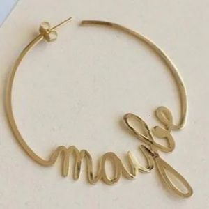 Hoop huggie duoying círculo nome brincos de argola estilo redondo personalizado nome brinco para presentes femininos 231005