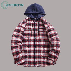 Men S Down Parkas Hip Hip Hop Winter Jacket PlaidHooded Harajukuカジュアルジッパーコートプレッピースタイルアウトウェアストリートウェアユニセックス231005