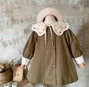 Coat Retail 2023 Baby Kids Fall Boutique Trench Princess Elegant Outwear 2-7T