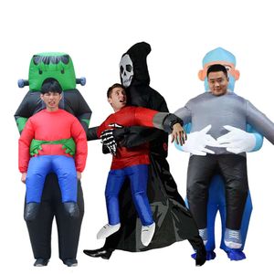 Mascot Costumes Halloween Carnival Nightclub Adult Tricky Black Robe Skull Mask Ghost Doctor of Science Doctor Shape Iatable Costume
