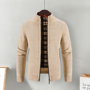 Maglioni da uomo Cardigan maglione da uomo con tasche Giacca da allenamento casual a maniche lunghe lavorata a maglia con zip intera tinta unita