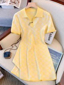 Basic Casual Dresses Korean Fashion Preppy Style Yellow Basic A-line All-match Casual Dresses Spring Women's Elegant Midi Dress Lady Clothes 230927