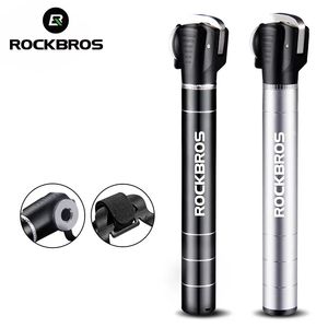 Pompe per bici ROCKBROS Mini pompe per bicicletta Portatili MTB Ciclismo Bici Gonfiatore Pompa in lega di alluminio Fit Presta Schrader 100psi 230927