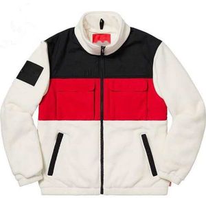 Mens designer color matching warm puffer jacket windbreaker women's zipper woolen jackets fashion white pocket climb sweater 282c