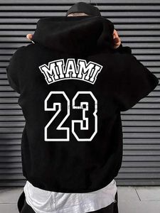 Erkek Hoodies Sweatshirts Miami 23 Art Hollow Mektup Baskı Hoodie Erkekler Polar Sıcak Hoody Modeli Giysiler Sonbahar Hip Hop Spor Giyim Sokak Cep Üst X1005