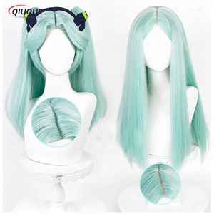 Cosplay Wigs Anime Edgerunners Rebecca Cosplay Wig 2 Styles Cyan Heat Resistant Synthetic Hair Halloween Party Wigs Wig Cap 231005