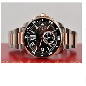 Calibre de Diver Automatic Mechanical Movement Mens Watch 18K Rose Gold m7100054 42mm Men's Wristwatches239i