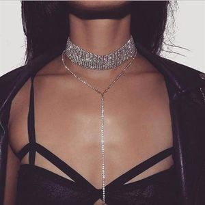 Crystal Choker Necklace 2017 Luxury Statement Chokers Necklaces For Women Trendy Chunky Neck Accessories Fashion Jewellery Cheap217r