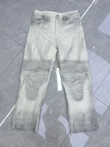 23SS Paris Italien Mens Designer Läderbyxor Casual Street Fashion Pockets Varma män Kvinnor Par Utkläder gratis fartyg B0803