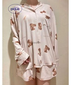 Pijama feminino sleep lounge gelato pique roupa de quarto ursinho estampa fofa conjunto de shorts modaisL231005