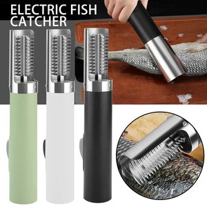 Köttfjäderfäverktyg Portable Electric Fish Scraper Waterproof Scale Remover Cleaner USB Laddningsbar kniv 230928