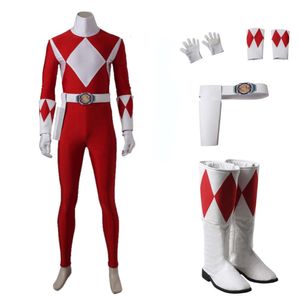 Kırmızı Geki Cosplay Ranger Cosplay Cosplay Costume Man Bodysuit Boots ile Geki Battle Bodysuit ve Accessoies Hallowee kıyafeti insan için