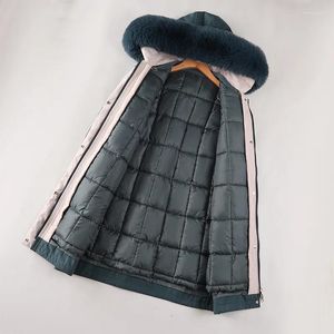 Casacos de Trench das Mulheres Pai Superar Casaco 2023 Parkas Inverno Senhoras Down Algodão-Acolchoado Jaqueta Mulheres Long Outerwear Destacável Tamanho Grande 6XL