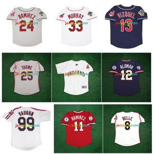 Ricky Vaughn Jose Manny Ramirez World Series Indian Baseball Jersey Jim Thome Kenny Lofton Omar Vizquel Albert Belle Mays Hayes Pedro Cerrano Roger Dorn Rozmiar