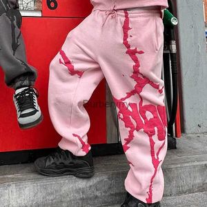 Macacões femininos macacão y2k retro rua tendência carga calça 2023 nova moda calças rosa harajuku hip hop impressão solto macacão corredores menl231005