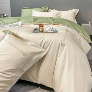 Sängkläder sätter lyx Rayon Satin Set Däcke Cover Single Double King Size Kit 2st/3st/4st Bed Linen