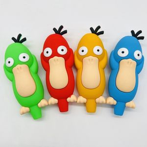 New Style Colorful Silicone Pipes Flat Duck Shape Portable Easy Clean Glass Nineholes Filter Screen Spoon Bowl Herb Tobacco Cigarette Holder Hand Smoking