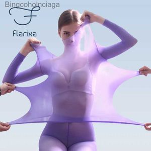 Women's Thermal Underwear Flarixa Women Thermal Underwear Set 37Constant Temperature Thermo Lingerie Seamless Elasticity Warm Top Long Johns 2 Piece SuitL231005