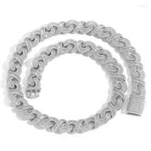 Ketten 12mm Iced Out Infinity Halsketten für Männer Frauen 5A CZ Baguettecz Prong Setting Cuban Link Chain Choker Hip Hop Schmuck