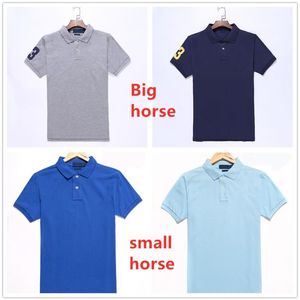 Mens Polos Top Tee Kısa Kollu T-Shirtler Büyük veya Küçük At artı Boyut S-2XL Çok Renk Nakışları Hommes Klasik İş CAS229E