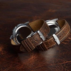 Pulseiras de relógio Bisonstrap Geniune Leather Strap 14mm 15mm 20mm 24mm Watch Strap Substituição Banda Acessórios de relógio para homens e mulheres293q