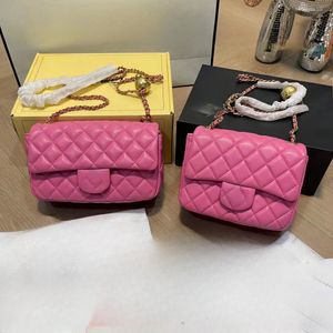 Designer-Umhängetasche für Damen, Luxus-Handtasche, Umhängetasche mit Kette, Goldsplitter, Liebe und Ball, Schwarz, Rosa, Weiß, Lammfell, Kaviar, Markenlogo, CC-Brieftasche, Staubbeutel