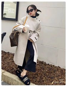 Coat Children's Wear Girl's Woolen 2023 Spring Style Fashionable Korean Long Big Cothing 231008