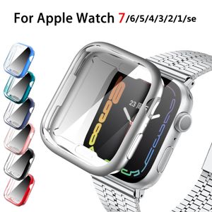 Protetor de tela para apple watch case 45mm 41mm 44mm 40mm 42mm 38mm completo tpu pára-choques capa acessórios iwatch série 7 6 5 4 3 2 1 se