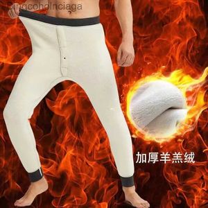 Intimo termico da uomo Inverno Uomo Taglie forti Intimo termico Bot Collant elastici Leggings Pantaloni termici Lana calda addensata da uomo Mutande lungheL23102