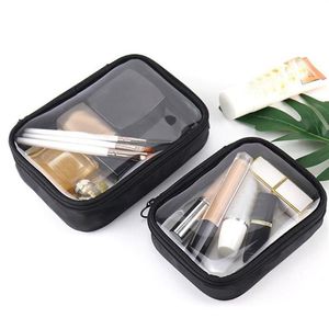 Förvaringslådor BINS Vattentät transparent kosmetisk väska Kvinnor Make Up Case Travel Zipper Clear Makeup Beauty Wash Organizer Bath 277Y