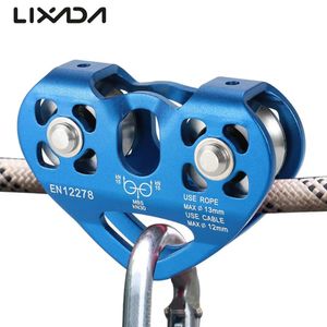 Carabiners lixada 30knアイスクライミングレスキュープーリーアルミニウム速度機器ツールハンモックハンギングデバイス231005