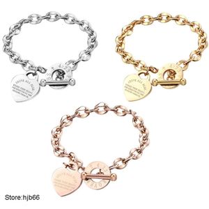 Дизайнерский браслет-очарование, известные ювелирные изделия для женщин, 3 цвета, браслеты «Любовь», из нержавеющей стали, золотое сердце для подарка на день рождения Vztf Afwf
