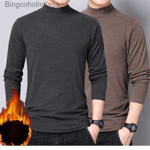 Roupa íntima térmica masculina, camiseta de inverno para homens, manga comprida, gola alta, roupa íntima térmica de alta qualidade, lã fina e macia, camisa quente 4xlL231011