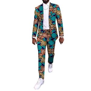 Nuovi arrivi La festa africana indossa abiti casual personalizzati con pantaloni da uomo Blazer Pantaloni patch Ankara Moda maschile Abiti da sposa W12321p