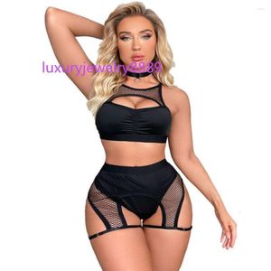 Set di reggiseni Completo di lingerie erotica sexy Crotchless Mutandine a rete Set di biancheria intima Intimità Bondage Porno Flirtare Giocattoli del sesso per la donna Fornitore