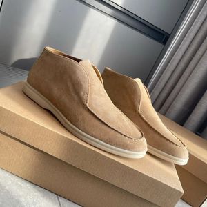 Newst Loafer Lp buty otwarte spacer letnie mieszkanie Loropiana Moccasins Ruble Sole Gentleman Party Walking Low Top Suede Cow Leather Oxfords Slip-On z pudełkiem