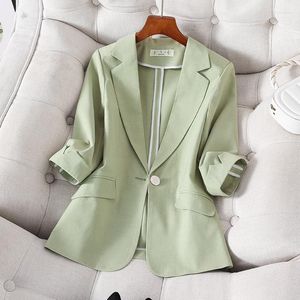 Ternos femininos moda jaqueta cor sólida verde preto blazer solto casaco oversize primavera verão jaquetas 2023 ol terno