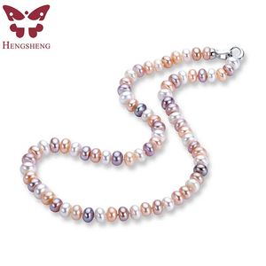 Anhänger-Halsketten versprechen 100 % natürliche Süßwasserperlen-Halsketten für Frauen, hochglänzender echter Perlenschmuck, Silber 925-Halskette 231005