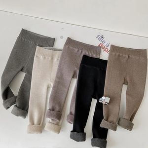 Legginsy Rajstopy Milancel Kids Pants Polar Lelece Leggins Dzieci ciepłe dziewczęta chude spodnie 231005