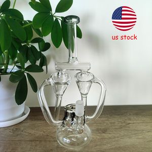 Premium 9.4-Inch Free-Style Black Glass Bong featuring Dual Funnel Percs