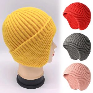 New Winter Thickened Warm Cap for Women Men Ear Protection Autumn Outdoor Knitted Beanies Skullies Hats Casual Wool Bomber Hats